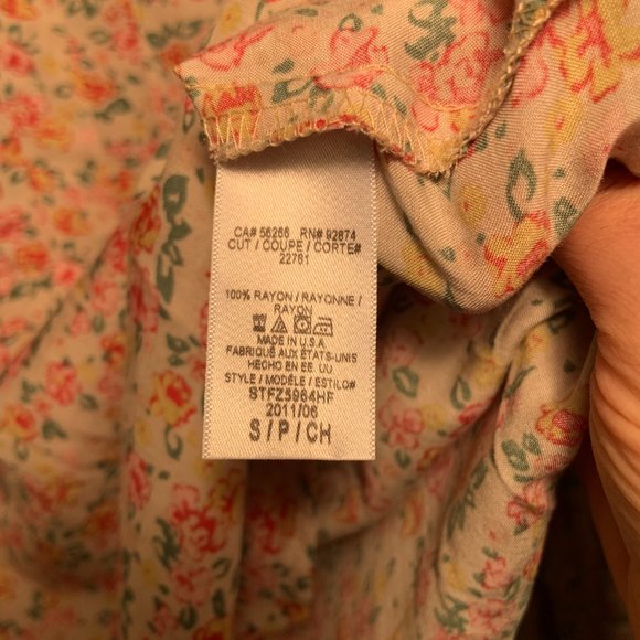 Women's Vintage Splendid for Holt Renfrew Floral Print Shirt Top Blouse Size 2 - Picture 5 of 11